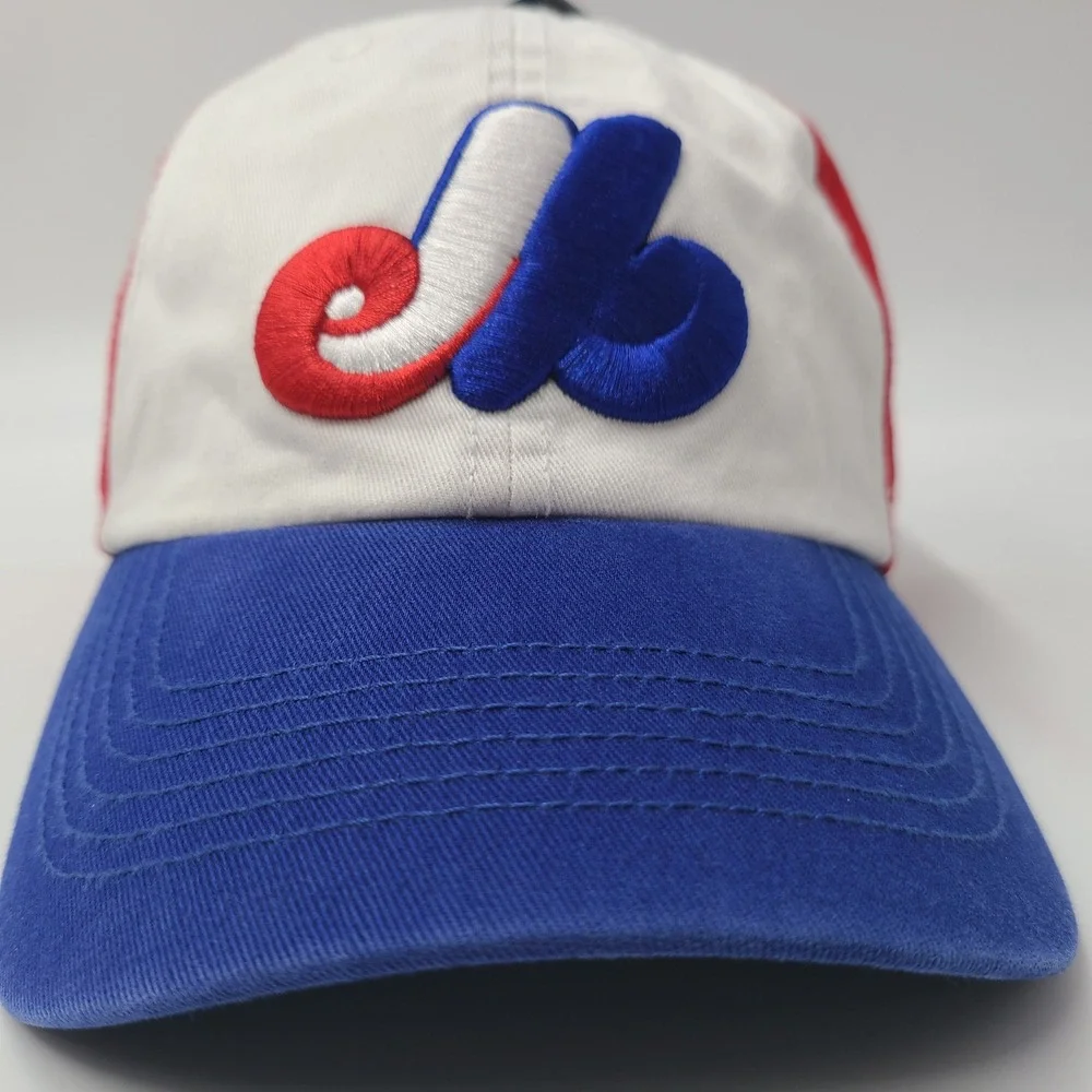 Montreal Expos Hat Fitted M 47 Brand Franchise White Blue Red MLB Pinwheel Men